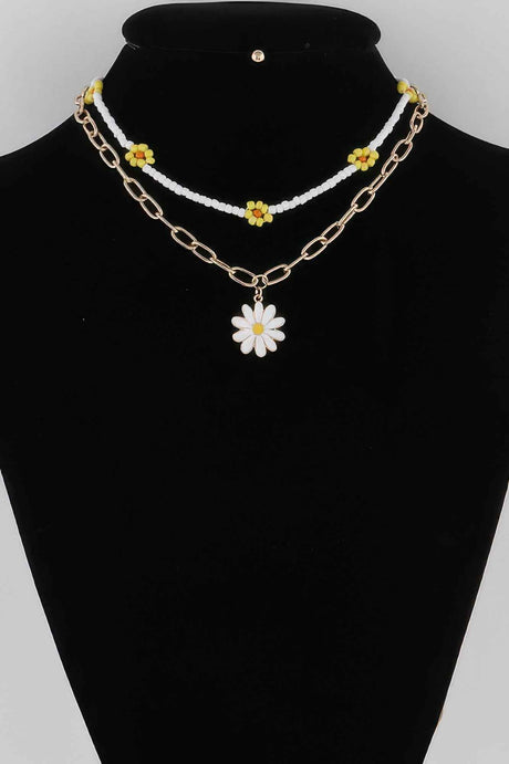 Multi Flower Charms Necklace