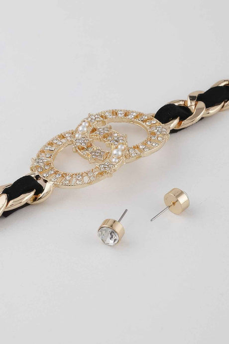 Starred Oo Chain Choker Necklace