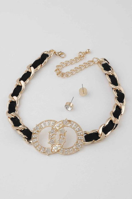 Starred Oo Chain Choker Necklace