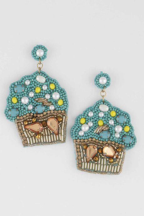 Beaded Cupcake Earrings