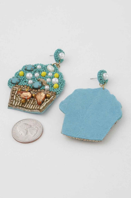 Beaded Cupcake Earrings