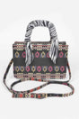 Multi Color Scarf Handle Mini Tote Bag