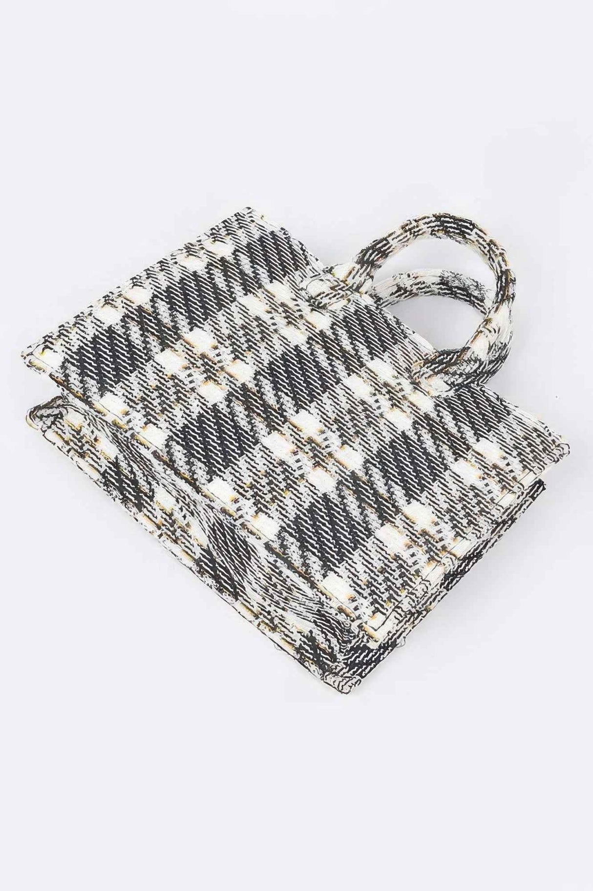 Tweed Plaid Medium Tote Bag