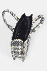 Tweed Plaid Medium Tote Bag