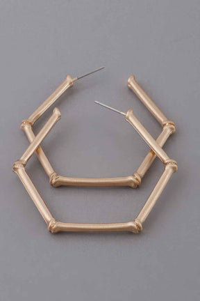 Hexagon Hoop Earrings