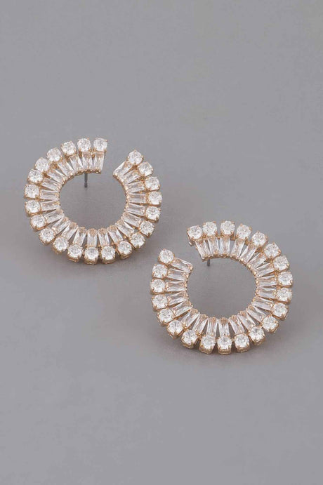 Jeweled Round Stud Earrings