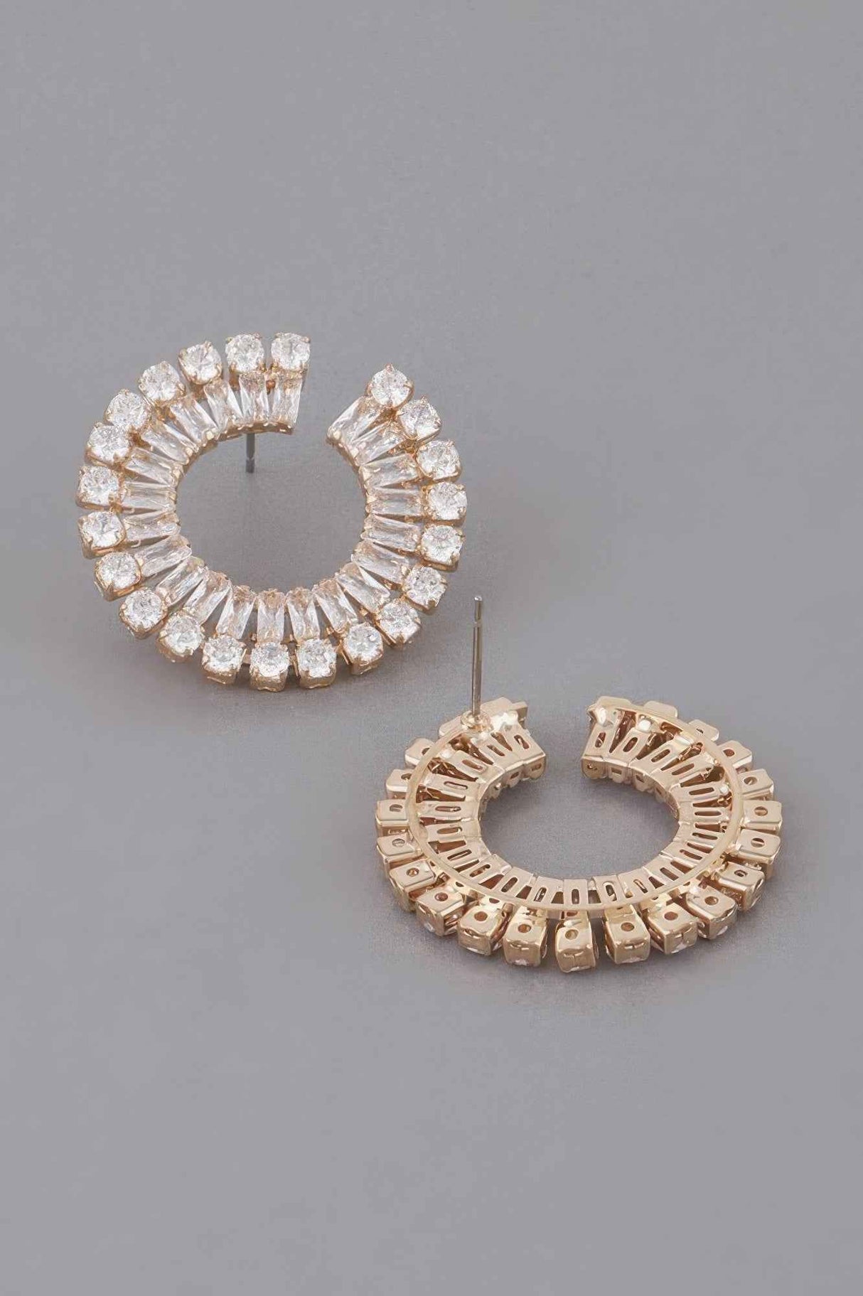 Jeweled Round Stud Earrings