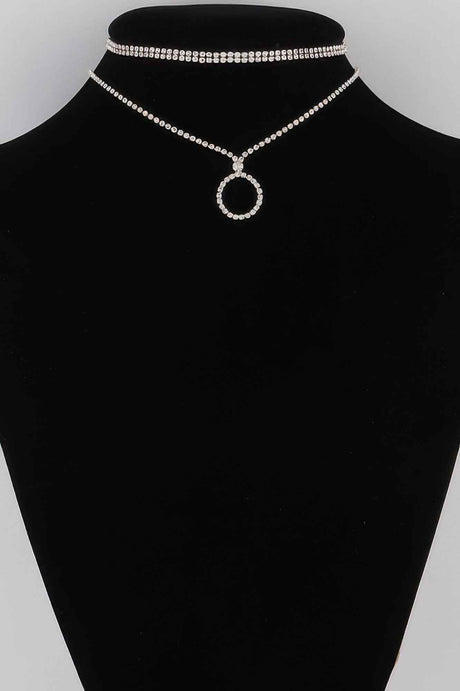 Jeweled Circle Choker Necklace