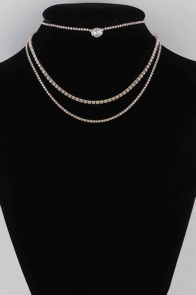 Multi Rhinestone Necklace