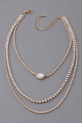 Multi Rhinestone Necklace