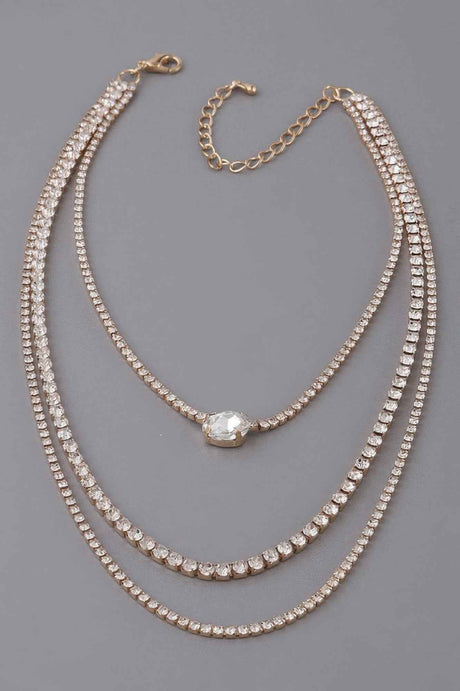 Multi Rhinestone Necklace