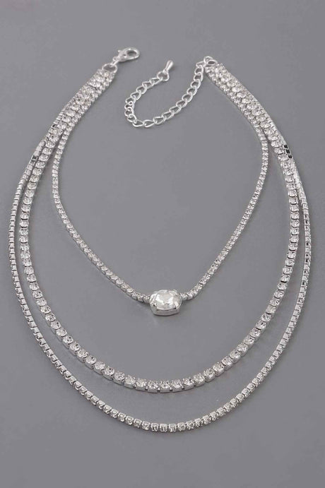 Multi Rhinestone Necklace