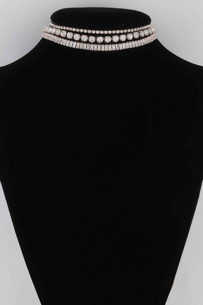 Triple Jewel Choker Necklace