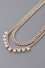 Triple Rhinestone Choker Necklace