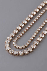 Double Rhinestone Choker Necklace