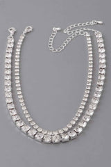 Double Rhinestone Choker Necklace