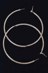 Thin Hoop Earrings With Rhinestone Details.