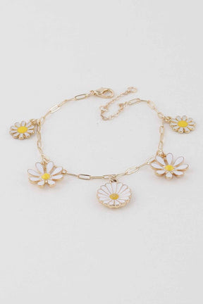 Multi Flower Charm Bracelet