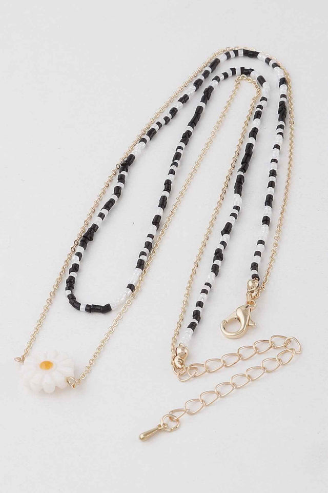 Double Beaded Flower Necklace