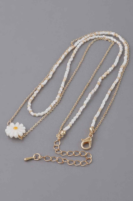 Double Beaded Flower Necklace