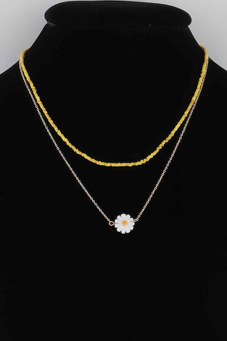 Double Beaded Flower Necklace