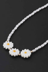 Beaded Flower Trio Necklace