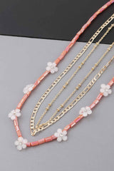 Multi Flower Charms Necklace