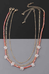 Multi Flower Charms Necklace