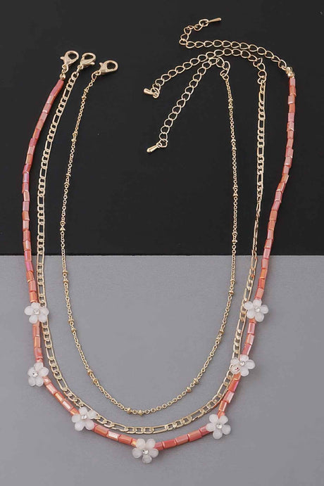 Multi Flower Charms Necklace