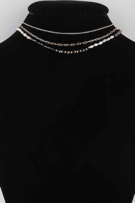 Bead N Chain Choker Necklace