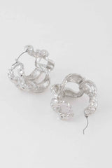 Abstract Chain Hoop Earrings