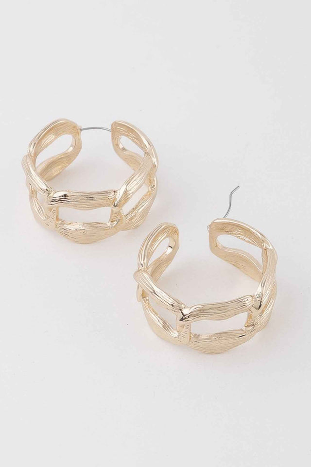 Flat Link Chain Hoop Earrings