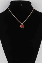 Glittered Heart Chain Necklace