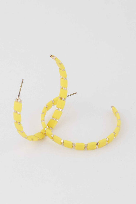 Square Beaded Hoop Earrings