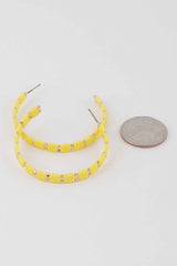 Square Beaded Hoop Earrings