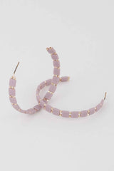 Square Beaded Hoop Earrings