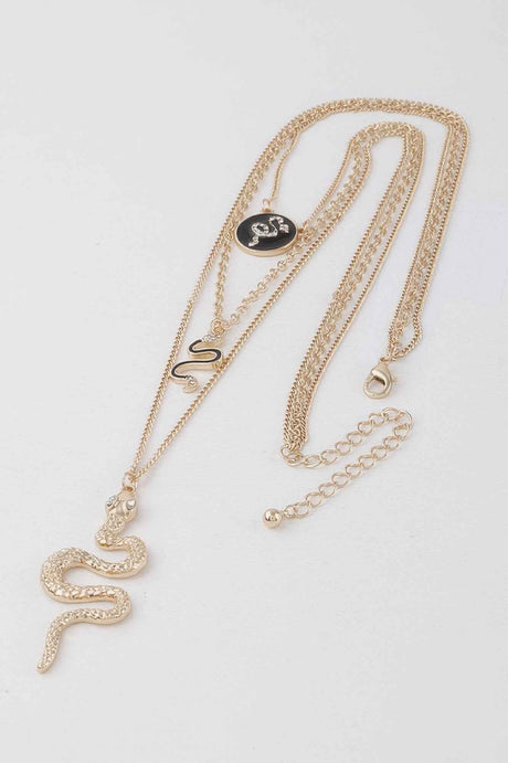 Triple Snake Pendant Necklace