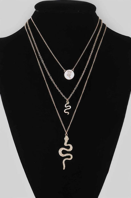 Triple Snake Pendant Necklace