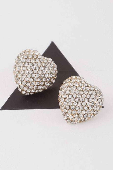 Jeweled Heart Stud Earrings