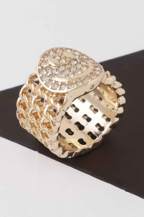 Jeweled Smiley Face Ring