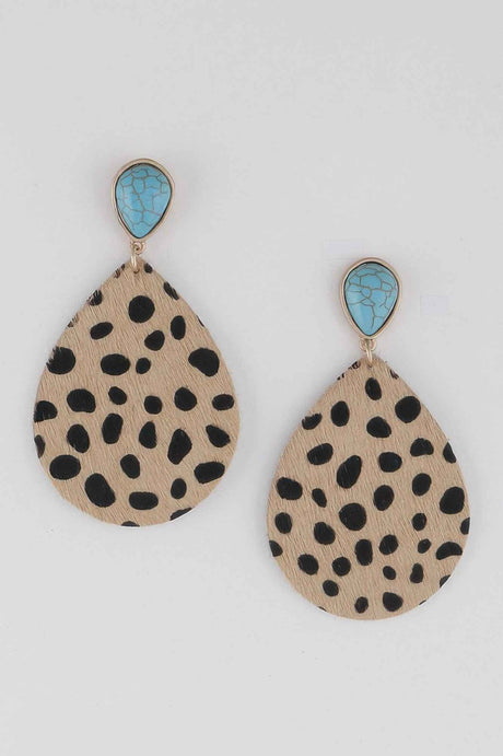 Animal Print Teardrop Earrings