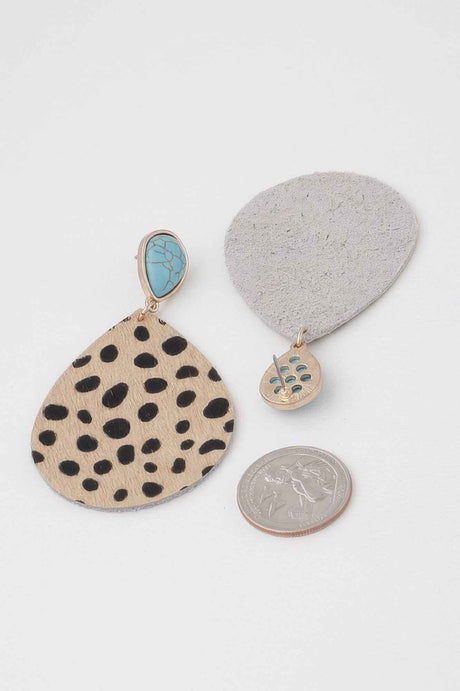 Animal Print Teardrop Earrings