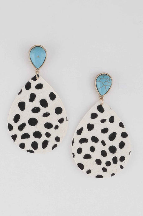 Animal Print Teardrop Earrings