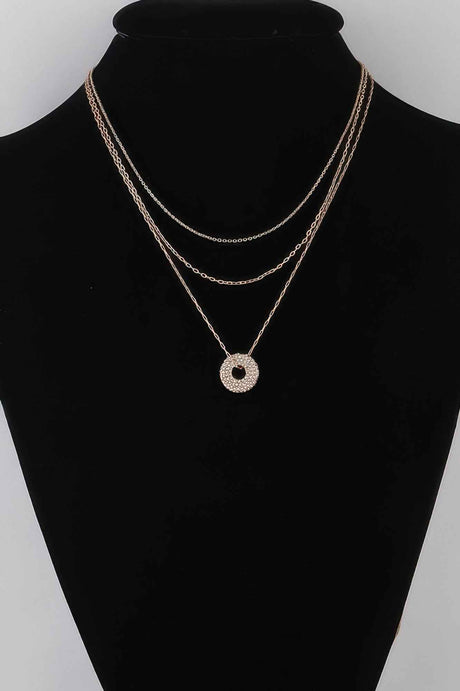Jeweled Open Circle Pendant Necklace