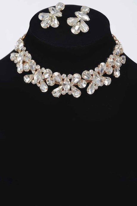 Ab Stone Earring And Necklace Set
