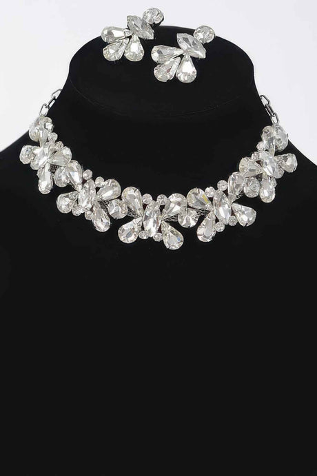 Ab Stone Earring And Necklace Set