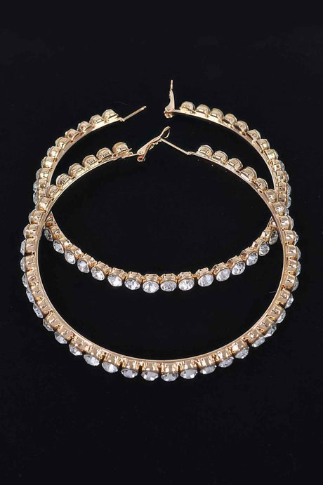 8cm Rhinestone Hoop Earring