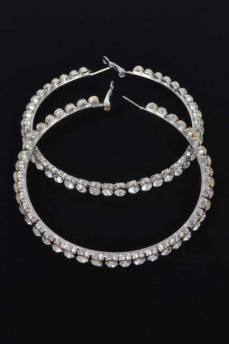 8cm Rhinestone Hoop Earring