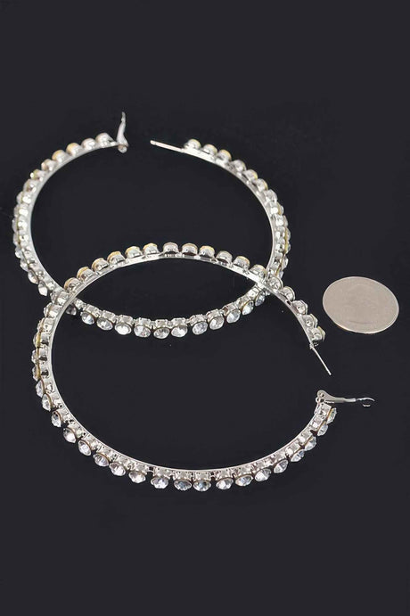 8cm Rhinestone Hoop Earring