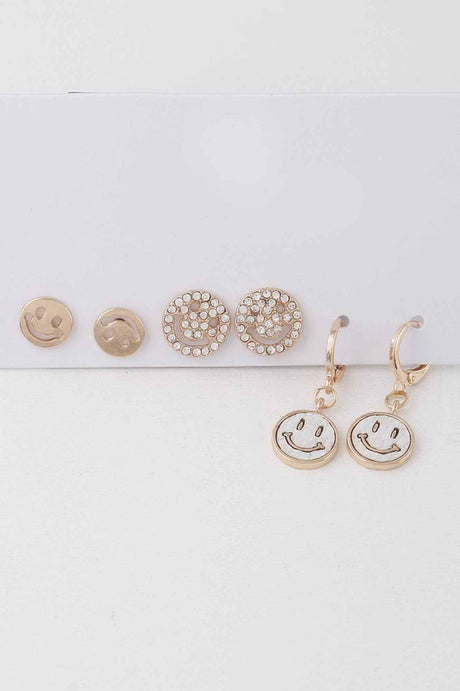 Smiley Face Earrings Set